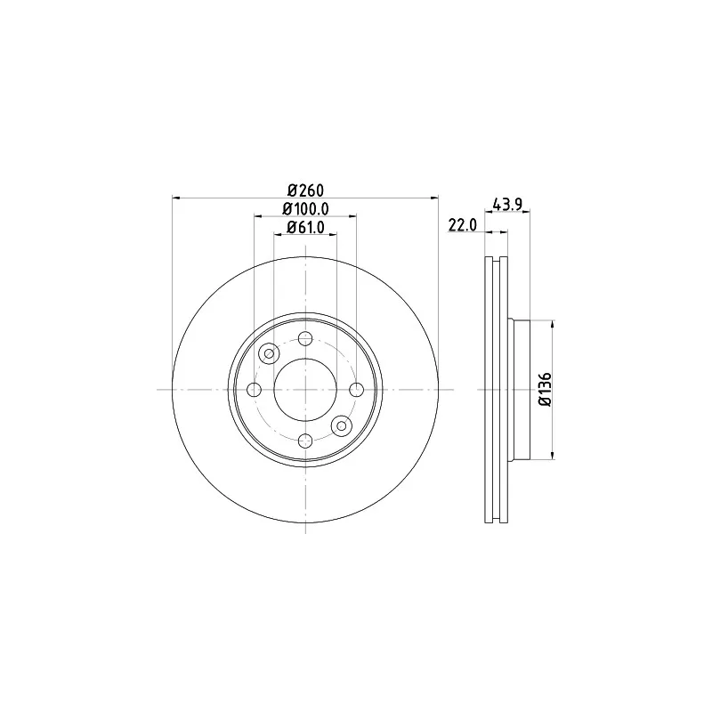 Jeu de 2 disques de frein avant MINTEX MDC1607C