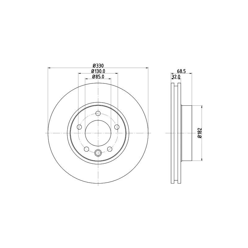 Disque de frein avant droit MINTEX MDC1610R