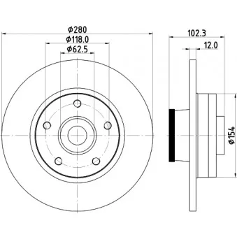 Jeu de 2 disques de frein arrière MINTEX MDC1764