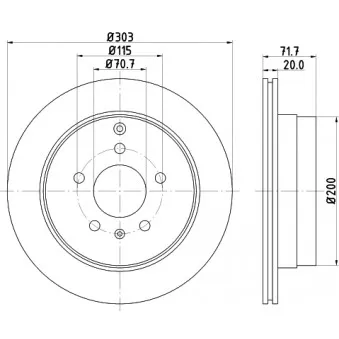 Jeu de 2 disques de frein arrière MINTEX MDC2020