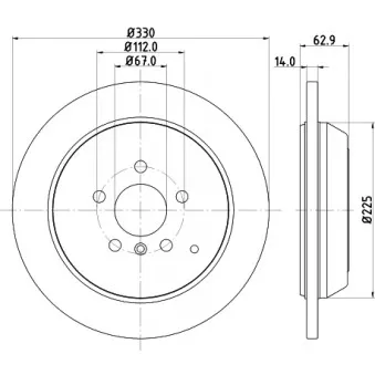 Jeu de 2 disques de frein arrière MINTEX MDC2066