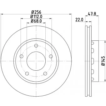 Jeu de 2 disques de frein arrière MINTEX MDC2085