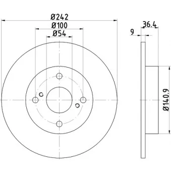 Jeu de 2 disques de frein arrière MINTEX MDC2095
