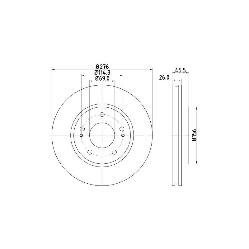 Jeu de 2 disques de frein avant MINTEX MDC2119