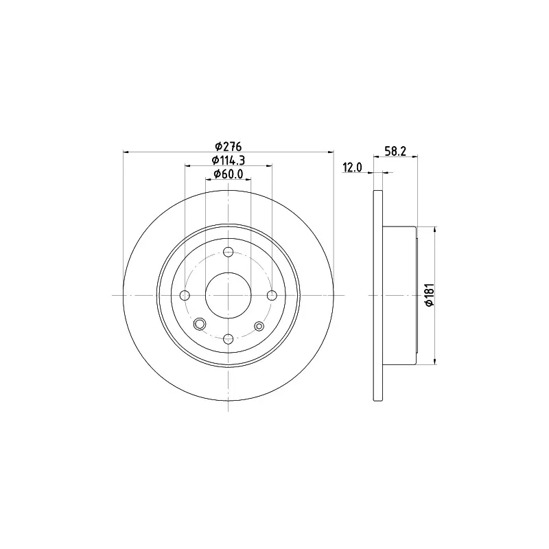 Jeu de 2 disques de frein arrière MINTEX MDC2135