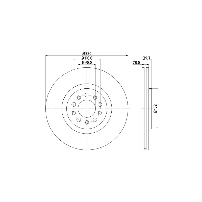 Jeu de 2 disques de frein avant MINTEX MDC2158