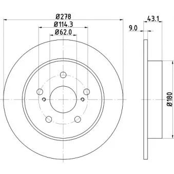 Jeu de 2 disques de frein arrière MINTEX MDC2181