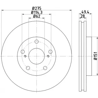 Jeu de 2 disques de frein avant MINTEX MDC2257