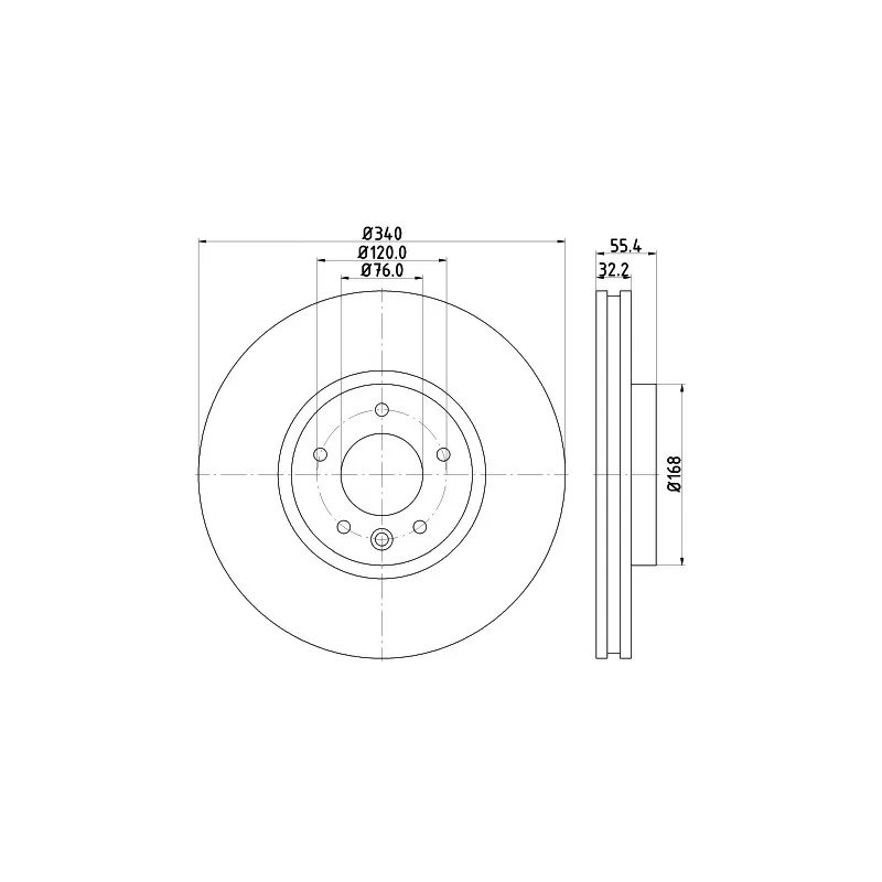 Jeu de 2 disques de frein avant MINTEX MDC2261
