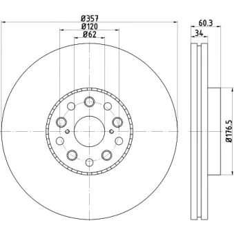 Disque de frein avant gauche MINTEX MDC2269L