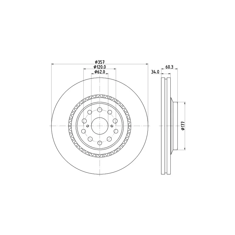 Disque de frein avant droit MINTEX MDC2269R