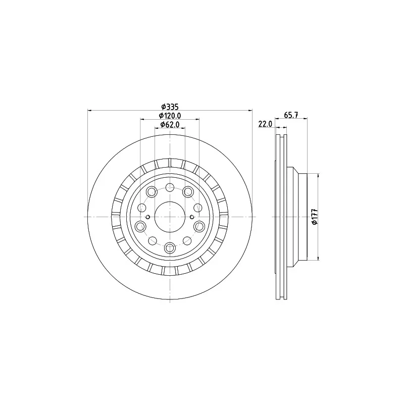 Disque de frein arrière droit MINTEX MDC2271R