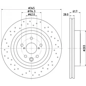 Jeu de 2 disques de frein arrière MINTEX MDC2277