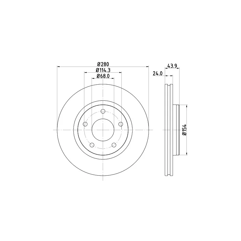 Jeu de 2 disques de frein avant MINTEX MDC2280