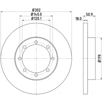 Jeu de 2 disques de frein arrière MINTEX MDC2294