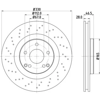 Jeu de 2 disques de frein avant MINTEX MDC2301