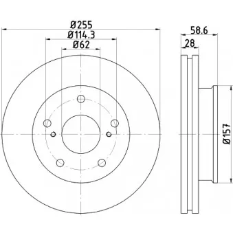 Jeu de 2 disques de frein avant MINTEX MDC2303