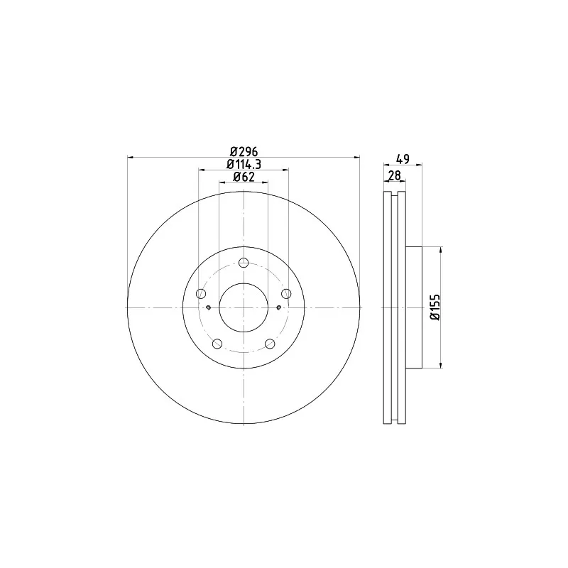 Jeu de 2 disques de frein avant MINTEX MDC2314