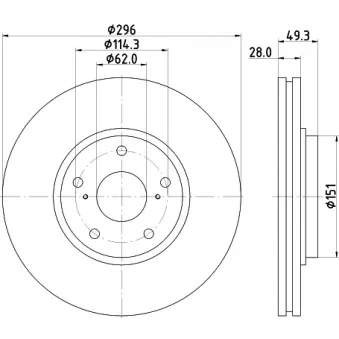 Jeu de 2 disques de frein avant MINTEX MDC2316
