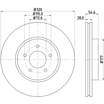 Jeu de 2 disques de frein avant MINTEX MDC2319