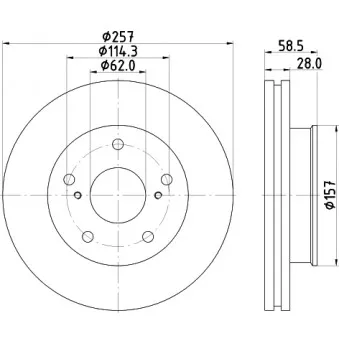 Jeu de 2 disques de frein avant MINTEX MDC2322