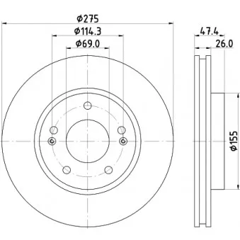 Jeu de 2 disques de frein avant MINTEX MDC2372