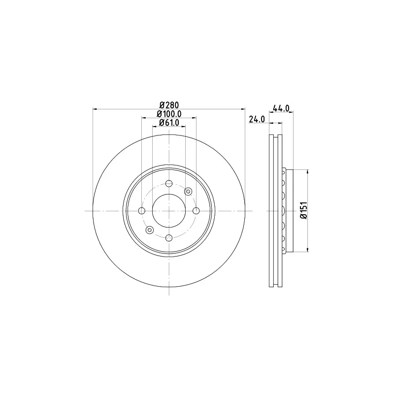 Jeu de 2 disques de frein avant MINTEX MDC2515C