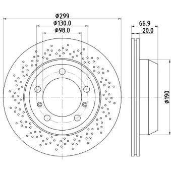 Jeu de 2 disques de frein arrière MINTEX MDC2556