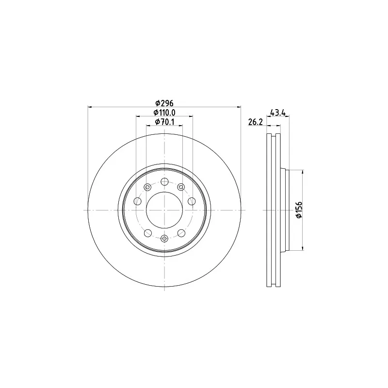 Jeu de 2 disques de frein avant MINTEX MDC2634