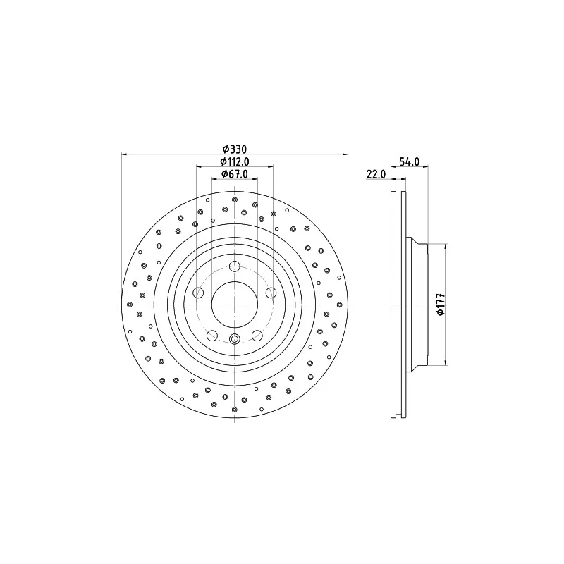 Jeu de 2 disques de frein arrière MINTEX MDC2671