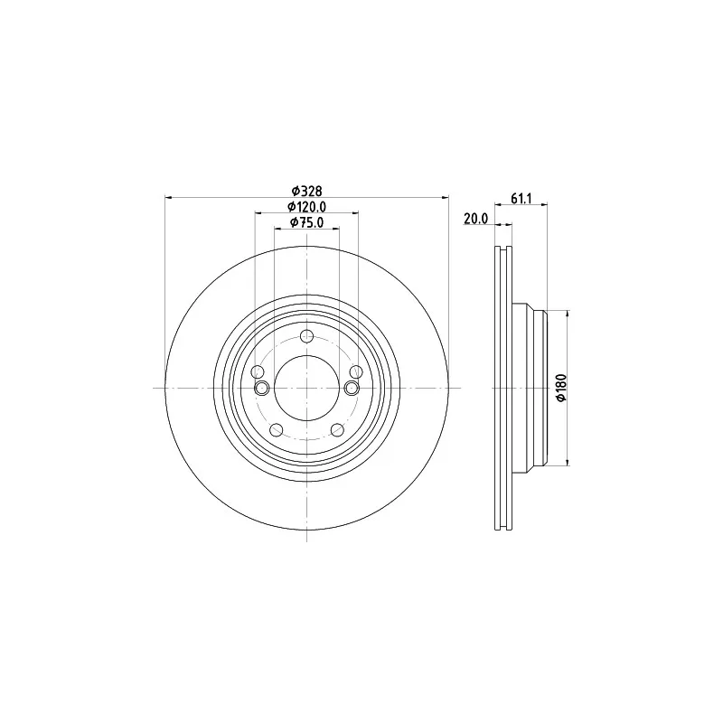 Jeu de 2 disques de frein arrière MINTEX MDC2678
