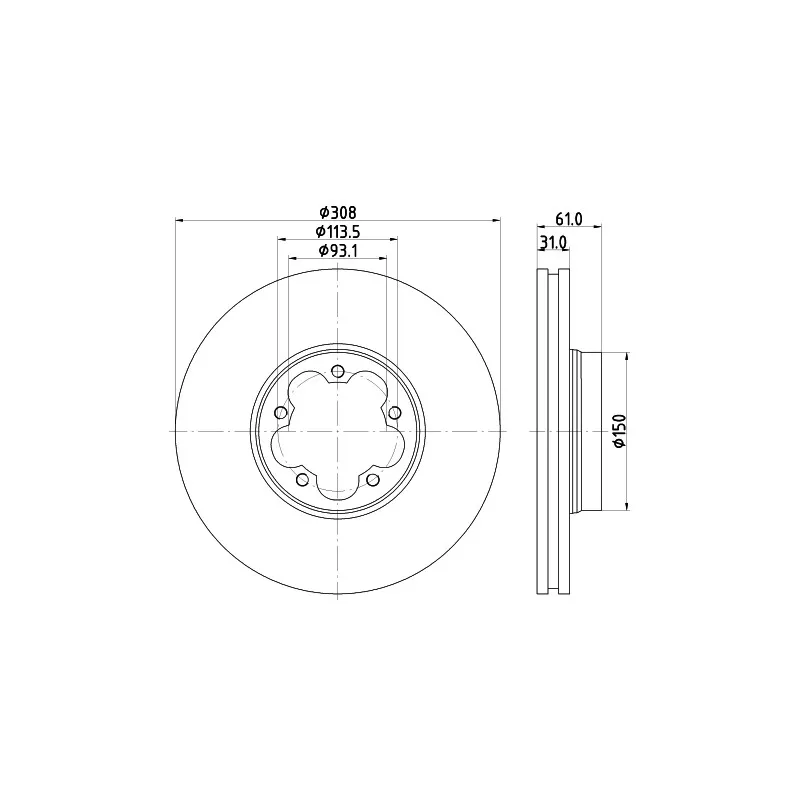 Jeu de 2 disques de frein avant MINTEX MDC2696