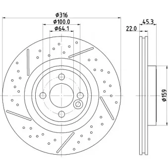 Jeu de 2 disques de frein avant MINTEX MDC2725