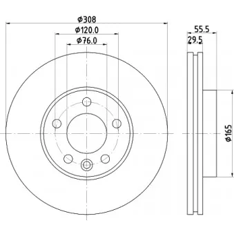 Jeu de 2 disques de frein avant MINTEX MDC2729C