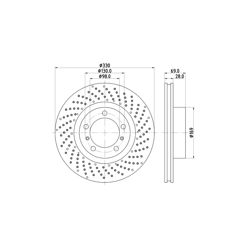 Disque de frein avant droit MINTEX MDC2730R