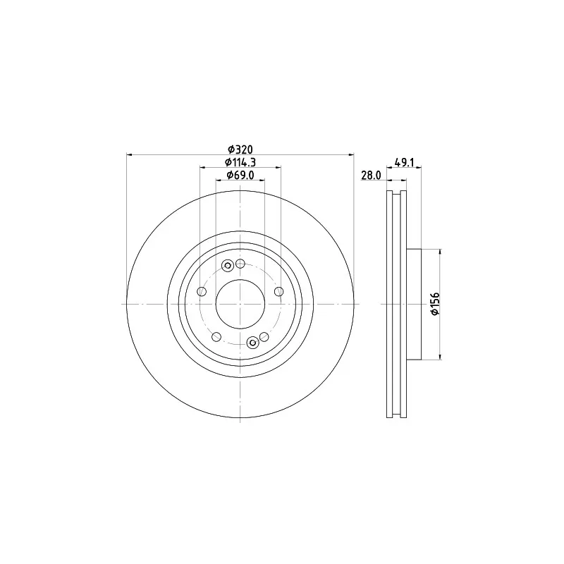 Jeu de 2 disques de frein avant MINTEX MDC2736