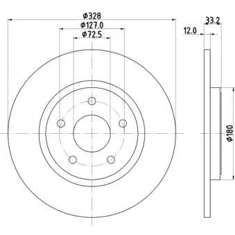 Jeu de 2 disques de frein arrière MINTEX MDC2754