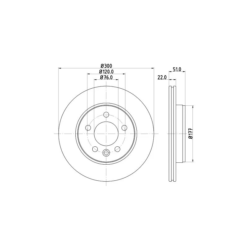 Jeu de 2 disques de frein arrière MINTEX MDC2770C