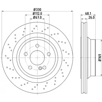 Jeu de 2 disques de frein arrière MINTEX MDC2786