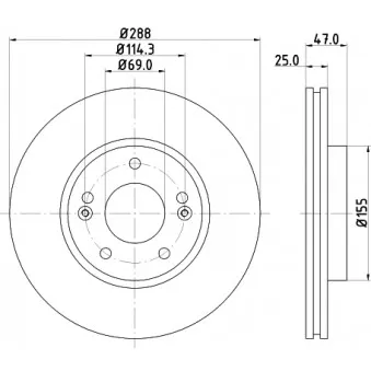 Jeu de 2 disques de frein avant MINTEX MDC2792C