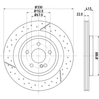Jeu de 2 disques de frein arrière MINTEX MDC2793C