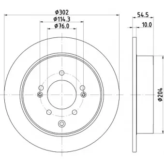 Jeu de 2 disques de frein arrière MINTEX MDC2817C