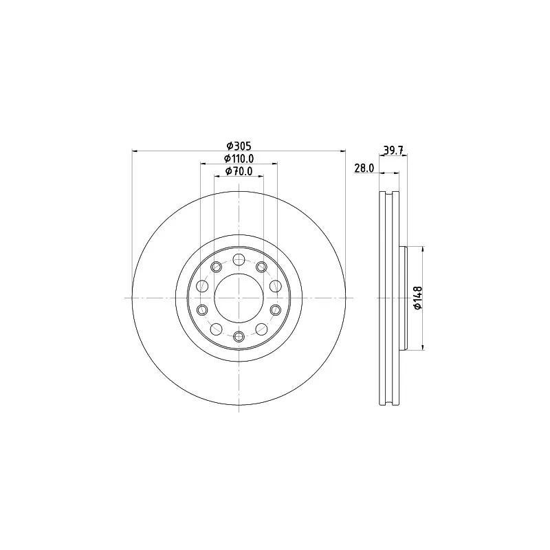 Jeu de 2 disques de frein avant MINTEX MDC2823C
