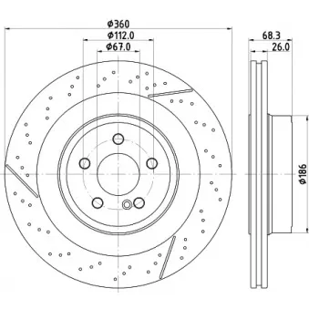 Jeu de 2 disques de frein arrière MINTEX