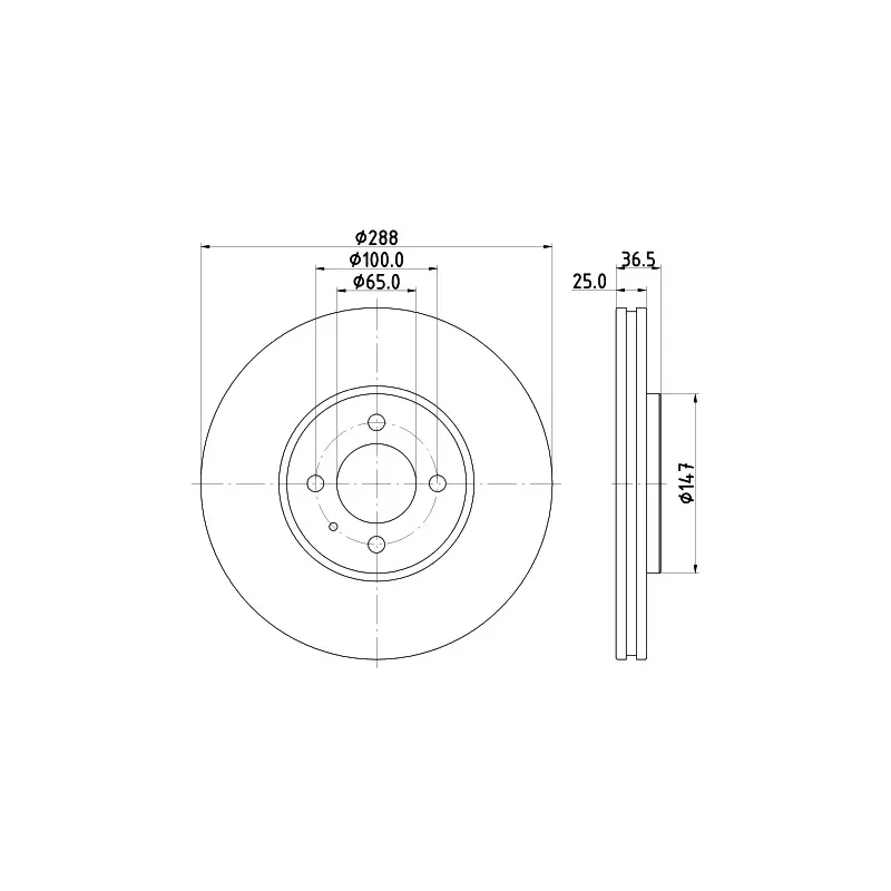 Jeu de 2 disques de frein avant MINTEX MDC2863C