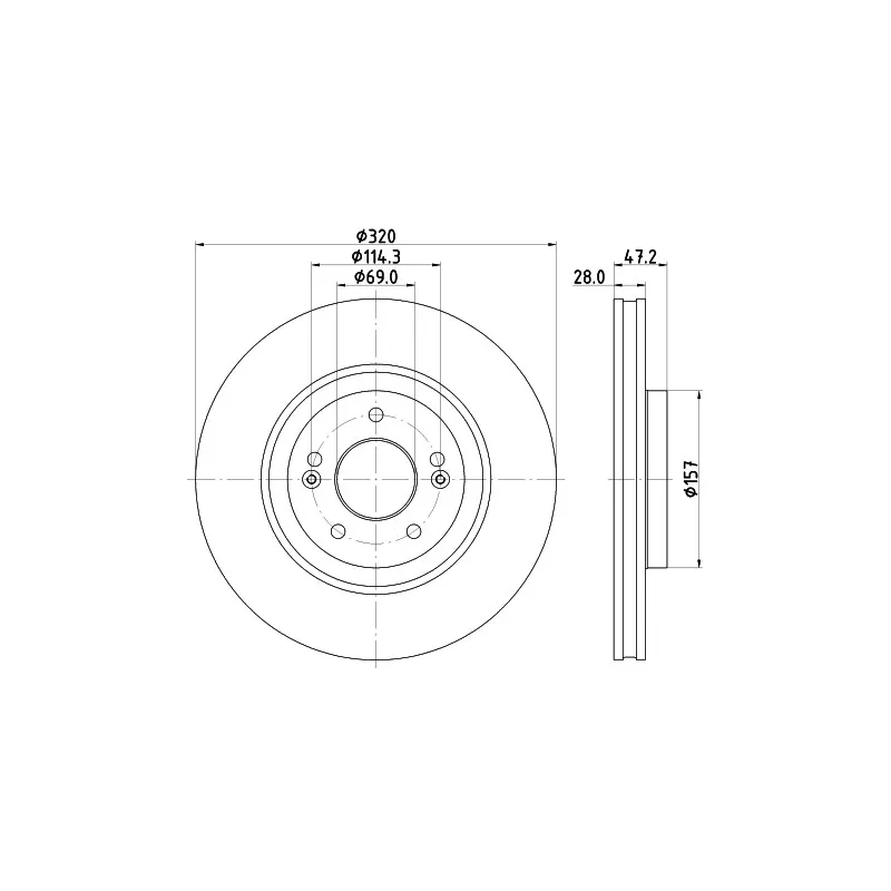 Jeu de 2 disques de frein avant MINTEX MDC2888C