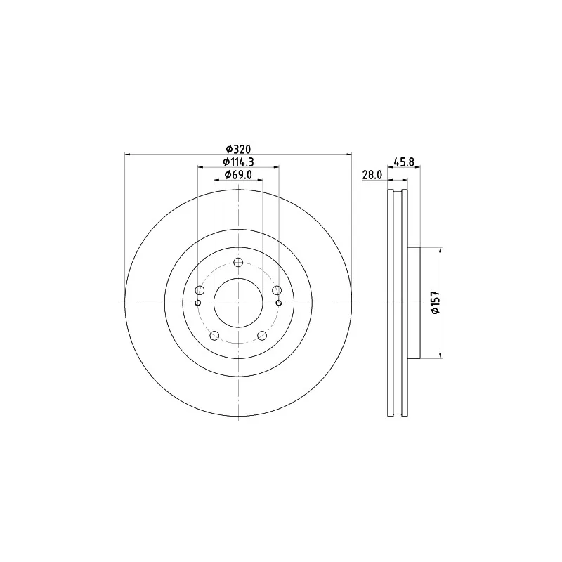 Jeu de 2 disques de frein avant MINTEX MDC2890C