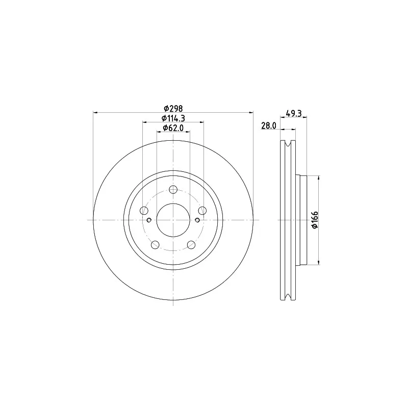 Jeu de 2 disques de frein avant MINTEX MDC2934C