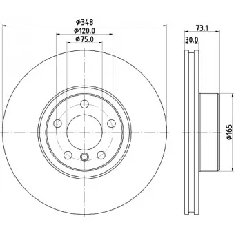 Disque de frein avant droit MINTEX MDC2960RC