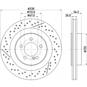 Jeu de 2 disques de frein arrière MINTEX MDC2963C